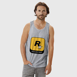 Майка мужская хлопок Rockstar, цвет: меланж — фото 2