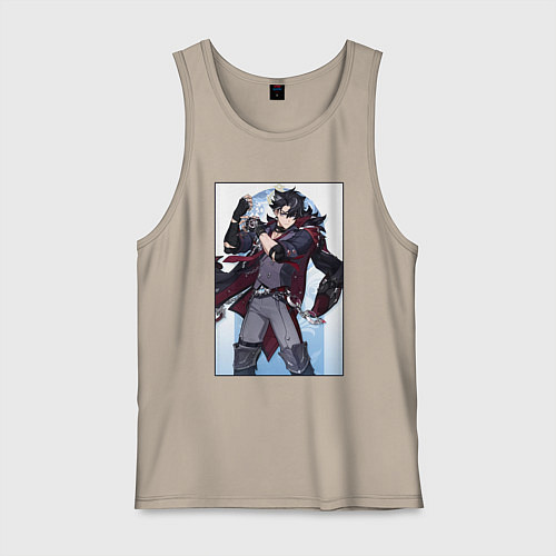 Мужская майка Ризли Геншин импакт / Миндальный – фото 1