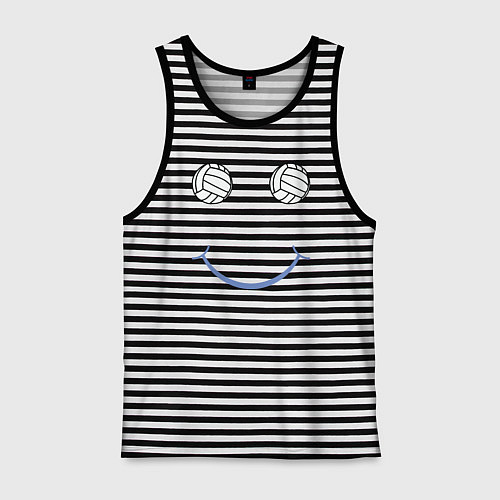 Мужская майка Волейбольный позитив / Черная тельняшка – фото 1