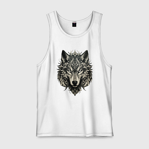 Мужская майка Племенной волк / Белый – фото 1