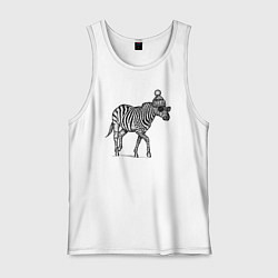 Майка мужская хлопок Зебра модная, цвет: белый