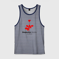 Майка мужская хлопок Depeche Mode - Violator album logo, цвет: синяя тельняшка