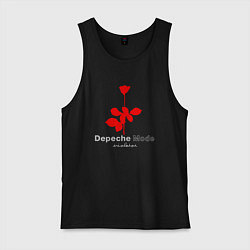 Майка мужская хлопок Depeche Mode - Violator rose logo, цвет: черный