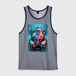 Мужская майка Медведь на кибер троне - нейросеть