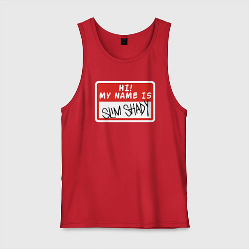 Мужская майка Hi my name is / Красный – фото 1