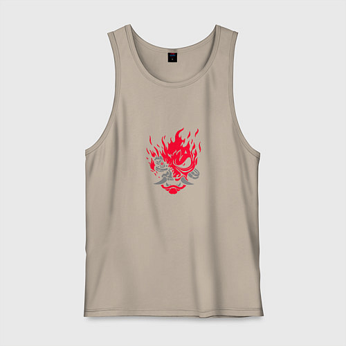 Мужская майка Логотип Samurai Cyberpunk 2077 / Миндальный – фото 1