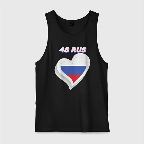 Мужская майка 48 регион Липецкая область / Черный – фото 1