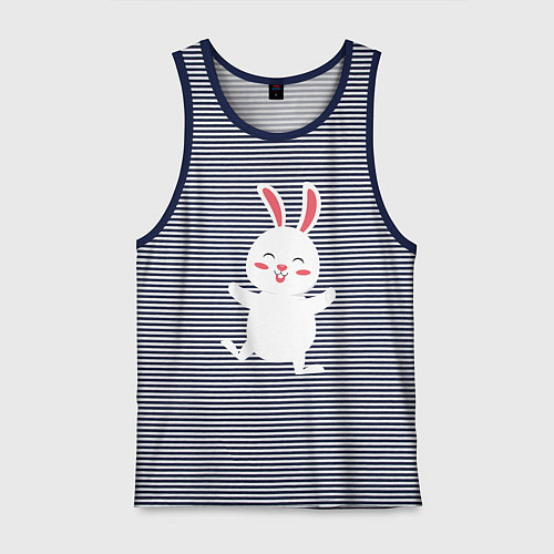 Мужская майка Весёлый кролик / Синяя тельняшка – фото 1