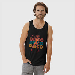 Майка мужская хлопок Disco girl, цвет: черный — фото 2