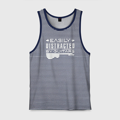 Мужская майка Легко отвлекаюсь на гитары / Синяя тельняшка – фото 1