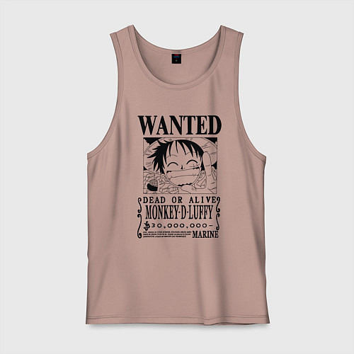 Мужская майка Первая листовка Луффи Ван Пис / Пыльно-розовый – фото 1