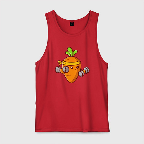 Мужская майка Морковь на спорте / Красный – фото 1