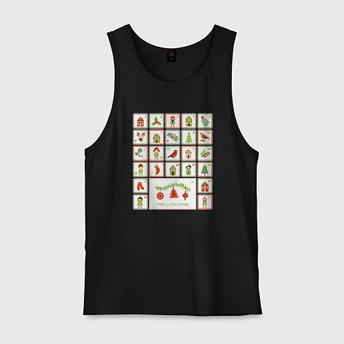 Мужская майка Адвент календарь / Черный – фото 1