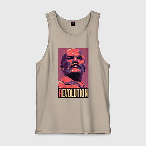 Мужская майка Lenin revolution / Миндальный – фото 1