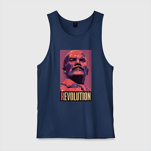 Мужская майка Lenin revolution / Тёмно-синий – фото 1