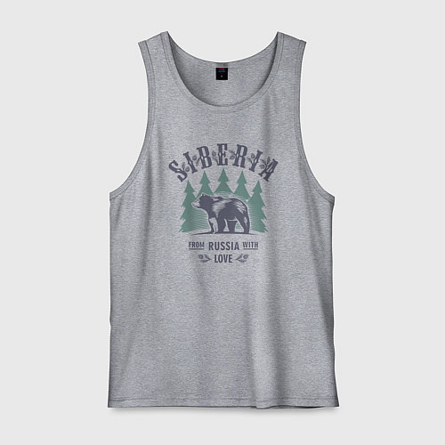 Мужская майка Сибирь - из России с любовью / Меланж – фото 1