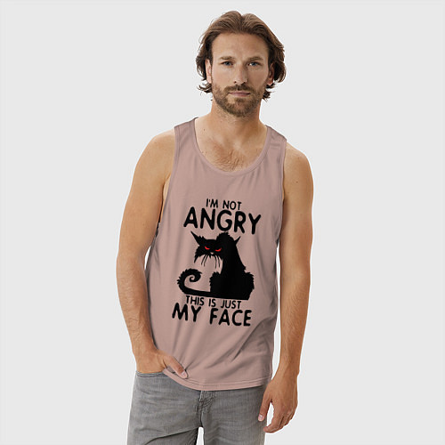 Мужская майка I am not angry cat / Пыльно-розовый – фото 3
