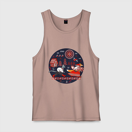 Мужская майка Кот и лиса из сказки / Пыльно-розовый – фото 1