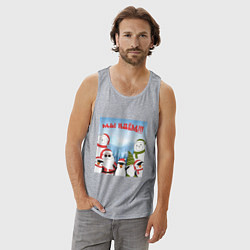 Майка мужская хлопок Мы идем в 2024, цвет: меланж — фото 2