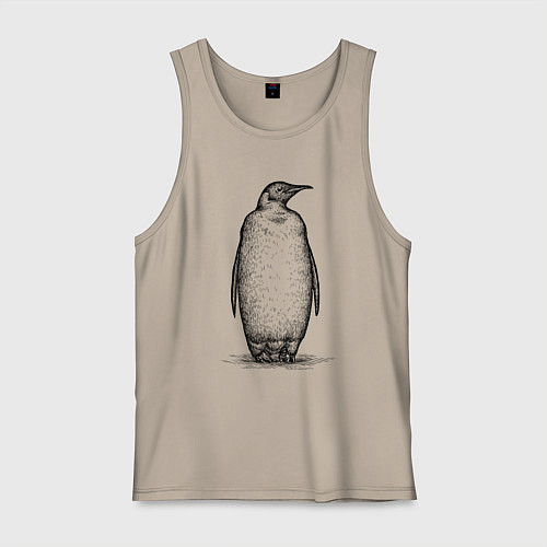 Мужская майка Пингвин стоит / Миндальный – фото 1