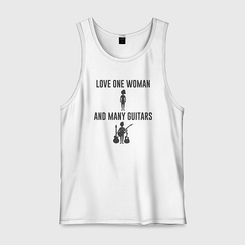 Мужская майка Люблю одну девушку и много гитар / Белый – фото 1