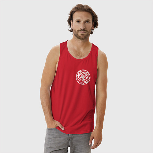 Мужская майка Символ защиты здоровья здрабережень на груди / Красный – фото 3