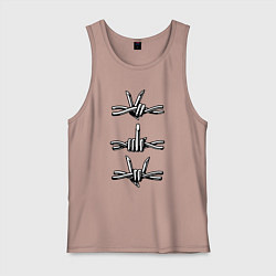 Майка мужская хлопок Колючая проволока, цвет: пыльно-розовый