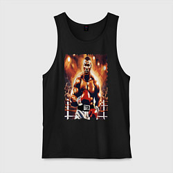 Майка мужская хлопок Майк Тайсон вышел на ринг, цвет: черный