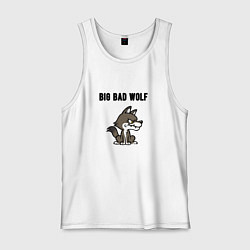 Майка мужская хлопок Работаю лучше всех, цвет: белый