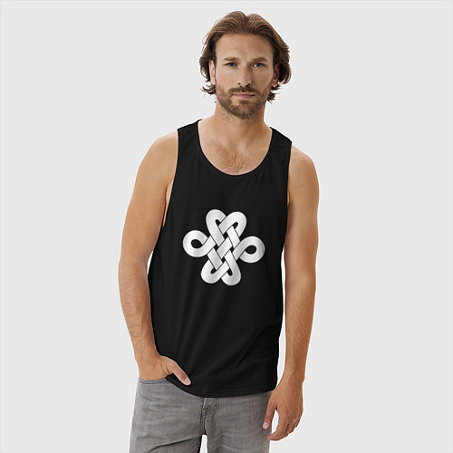 Мужская майка Белый кельтский узор / Черный – фото 3