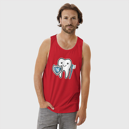 Мужская майка Зубик / Красный – фото 3
