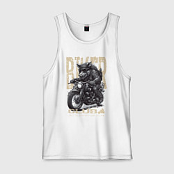 Мужская майка Байкер кабан на мотоцикле