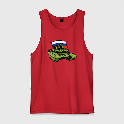 Мужская майка Russian tank / Красный – фото 1