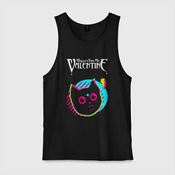 Майка мужская хлопок Bullet For My Valentine rock star cat, цвет: черный