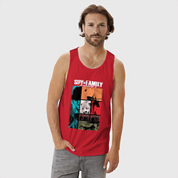 Майка мужская хлопок Семья шпиона из одноименной манги и аниме, цвет: красный — фото 2