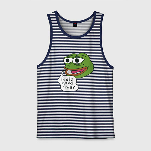 Мужская майка Pepe feels good man / Синяя тельняшка – фото 1