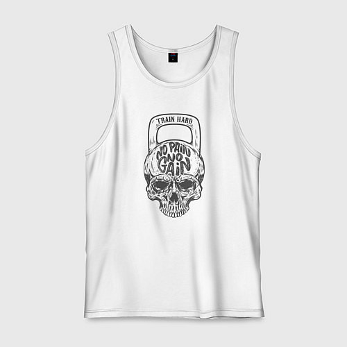 Мужская майка Череп гиря / Белый – фото 1