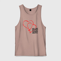 Майка мужская хлопок Код любви, цвет: пыльно-розовый