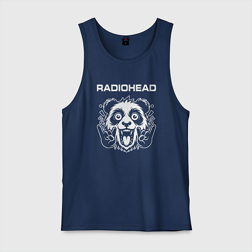 Мужская майка Radiohead rock panda / Тёмно-синий – фото 1