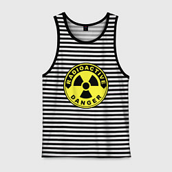 Майка мужская хлопок Danger radiation sign, цвет: черная тельняшка