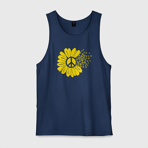Мужская майка Цветок мира / Тёмно-синий – фото 1