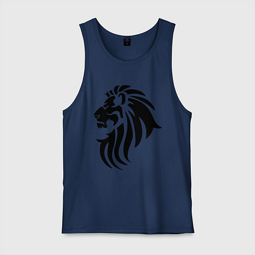 Мужская майка Лев тату / Тёмно-синий – фото 1