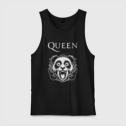 Майка мужская хлопок Queen rock panda, цвет: черный