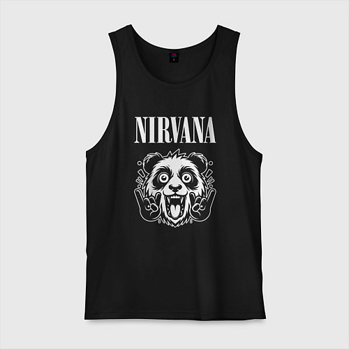 Мужская майка Nirvana rock panda / Черный – фото 1