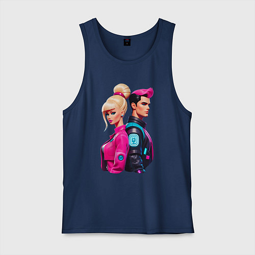 Мужская майка Ken and Barbie - ai art / Тёмно-синий – фото 1
