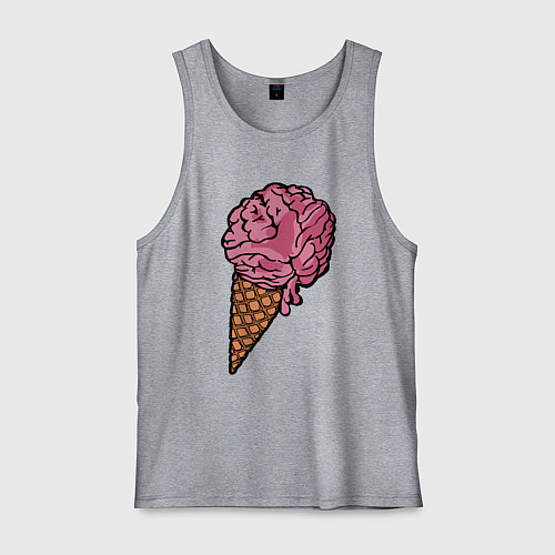 Мужская майка Brain ice cream / Меланж – фото 1