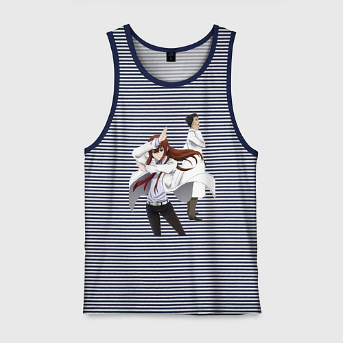 Мужская майка Врата Штейна Ринтаро Курису Макисэ / Синяя тельняшка – фото 1