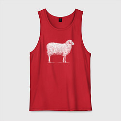 Майка мужская хлопок Белая овечка, цвет: красный