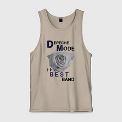 Майка мужская хлопок Depeche Mode - best of band, цвет: миндальный