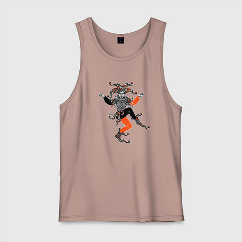 Мужская майка Иллюстрация джокера с карт / Пыльно-розовый – фото 1